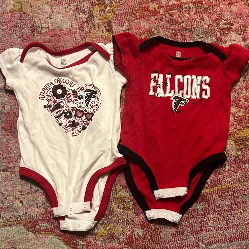 Atlanta Falcons Red and White Baby Bodysuit Set